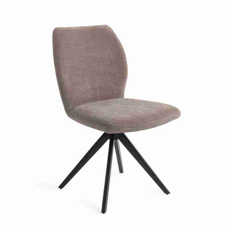 Jesper Home Draaibare Eetkamerstoel 'Ikata' Turn Black, kleur Mocha Mist