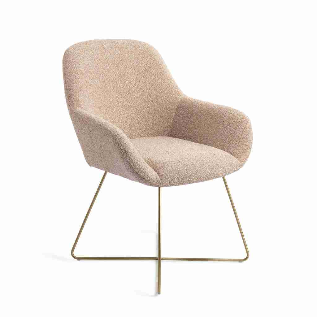 Jesper Home Eetkamerstoel 'Kushi' Cross Gold, kleur Flax Relax