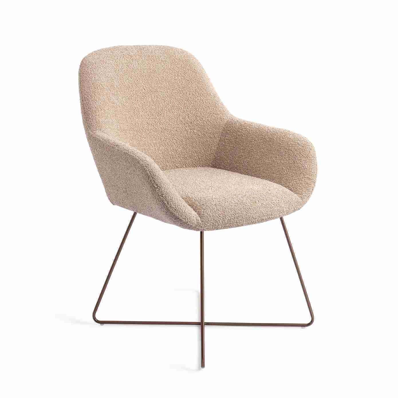 Jesper Home Eetkamerstoel 'Kushi' Cross Rose, kleur Flax Relax