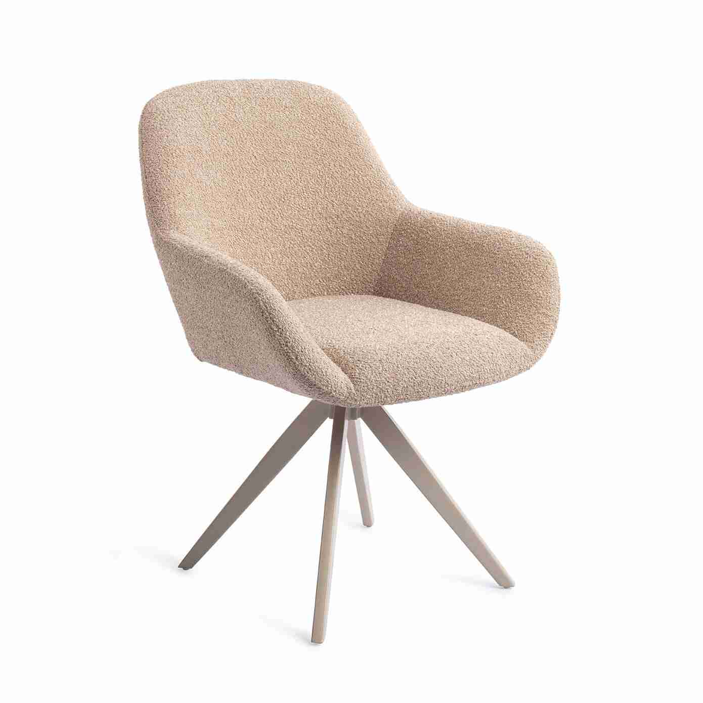Jesper Home Draaibare Eetkamerstoel 'Kushi' Turn Beige, kleur Flax Relax