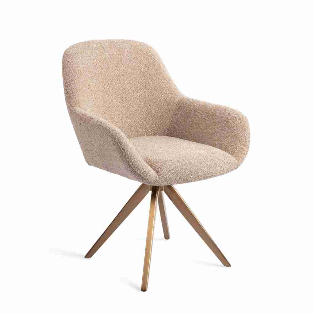 Jesper Home Eetkamerstoel 'Kushi' Turn Rose, Draaibaar, kleur Flax Relax