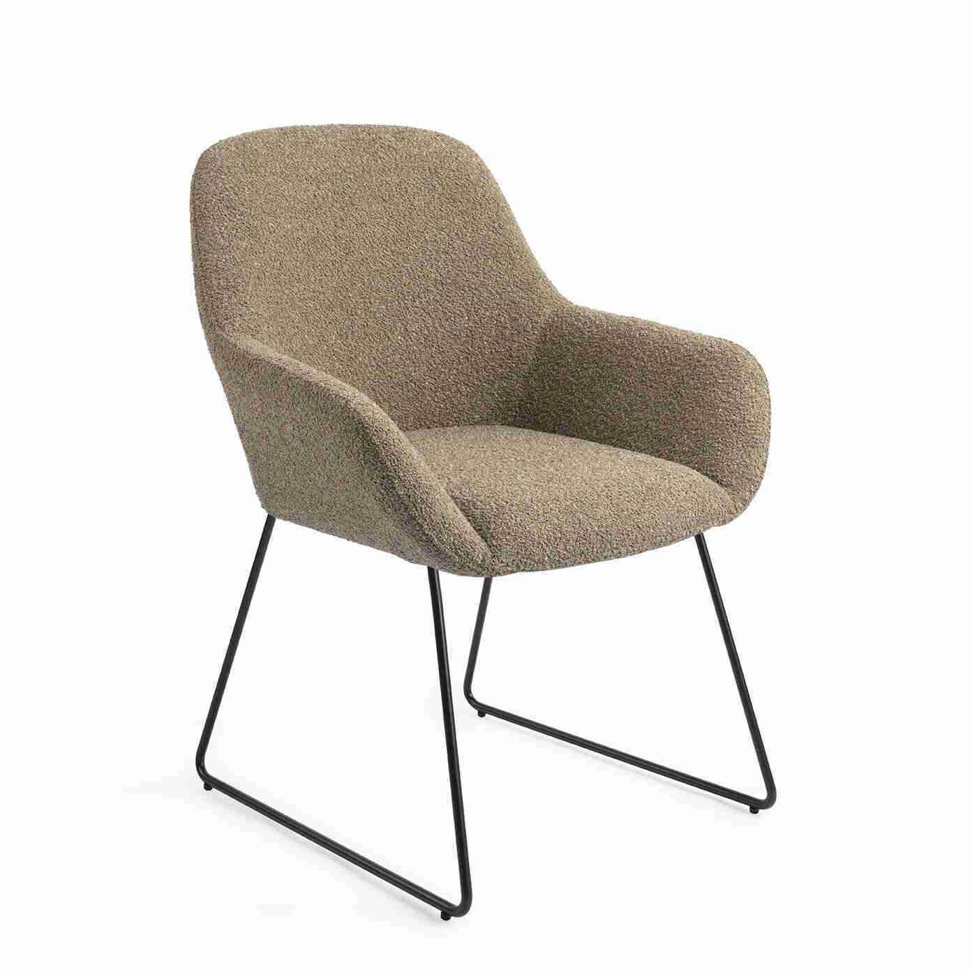 Jesper Home Eetkamerstoel 'Kushi' Slide Black, kleur Moss Meadow