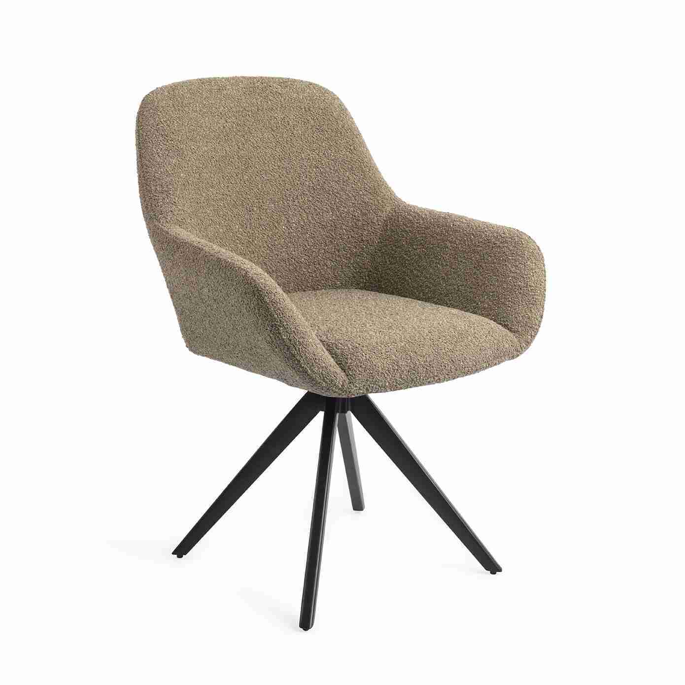 Jesper Home Eetkamerstoel 'Kushi' Turn Black, Draaibaar, kleur Moss Meadow