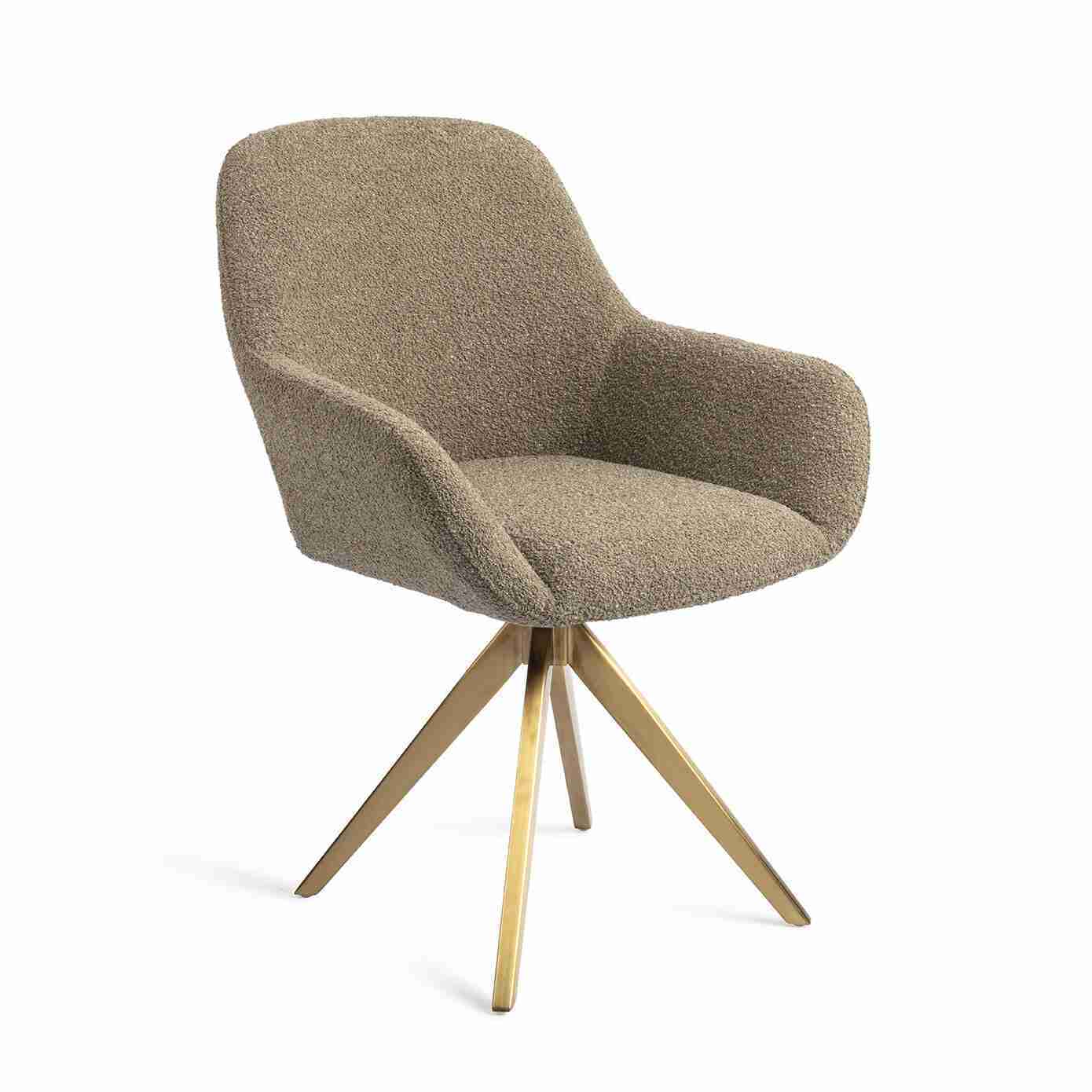 Jesper Home Eetkamerstoel 'Kushi' Turn Gold, Draaibaar, kleur Moss Meadow