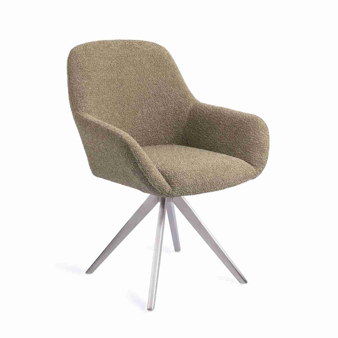 Jesper Home Eetkamerstoel 'Kushi' Turn Steel, Draaibaar, kleur Moss Meadow
