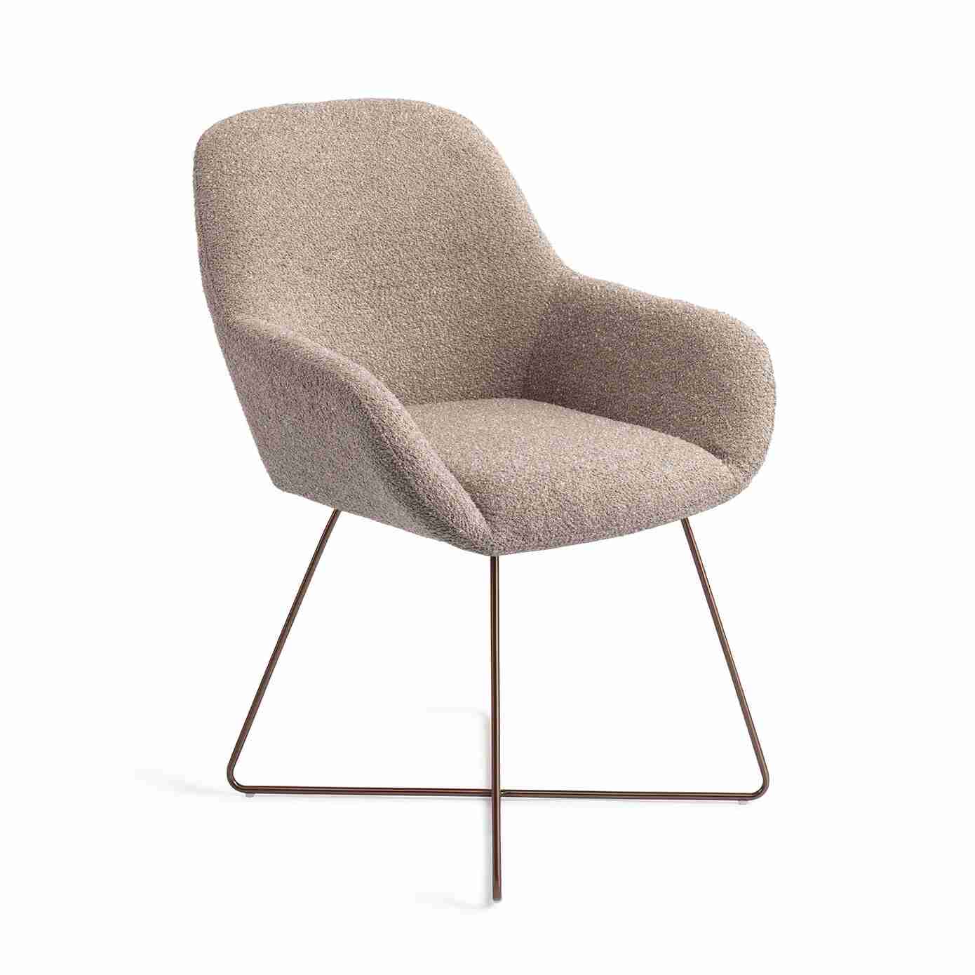 Jesper Home Eetkamerstoel 'Kushi' Cross Rose, kleur Stone Haze
