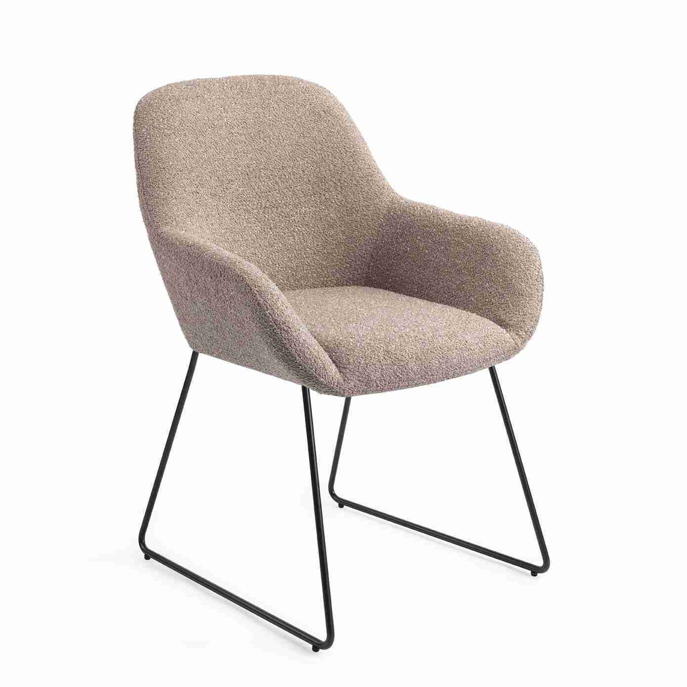 Jesper Home Eetkamerstoel 'Kushi' Slide Black, kleur Stone Haze