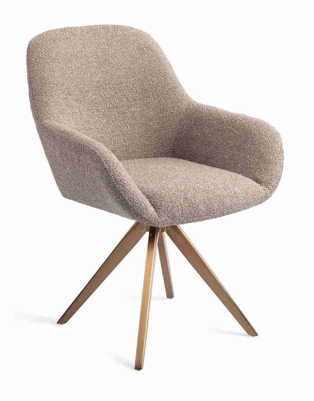 Jesper Home Draaibare Eetkamerstoel 'Kushi' Turn Rose, kleur Stone Haze