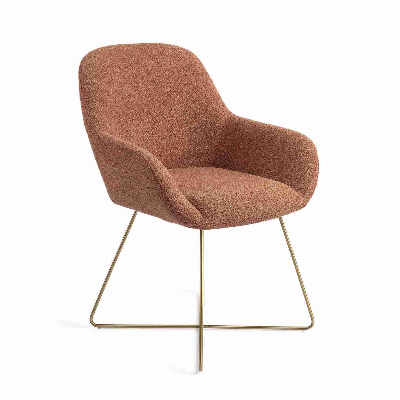 Jesper Home Eetkamerstoel 'Kushi' Cross Gold, kleur Amber Autumn