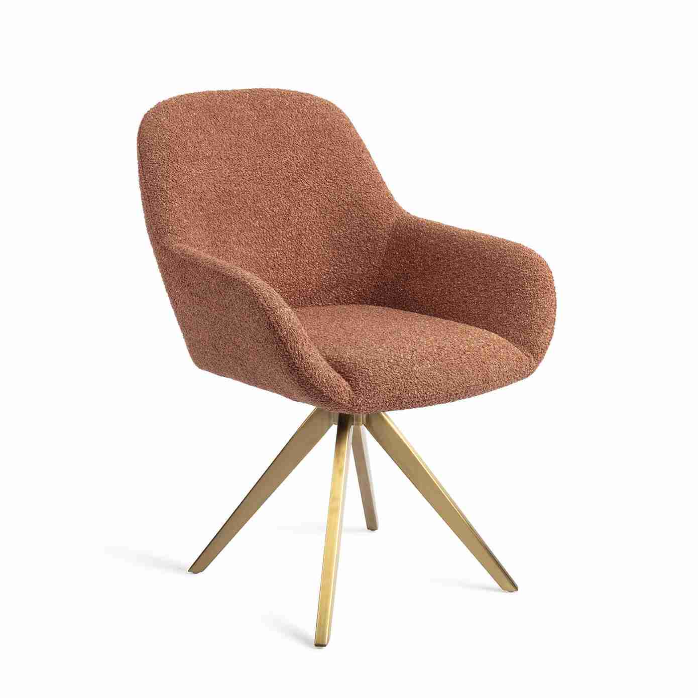 Jesper Home Draaibare Eetkamerstoel 'Kushi' Turn Gold, kleur Amber Autumn