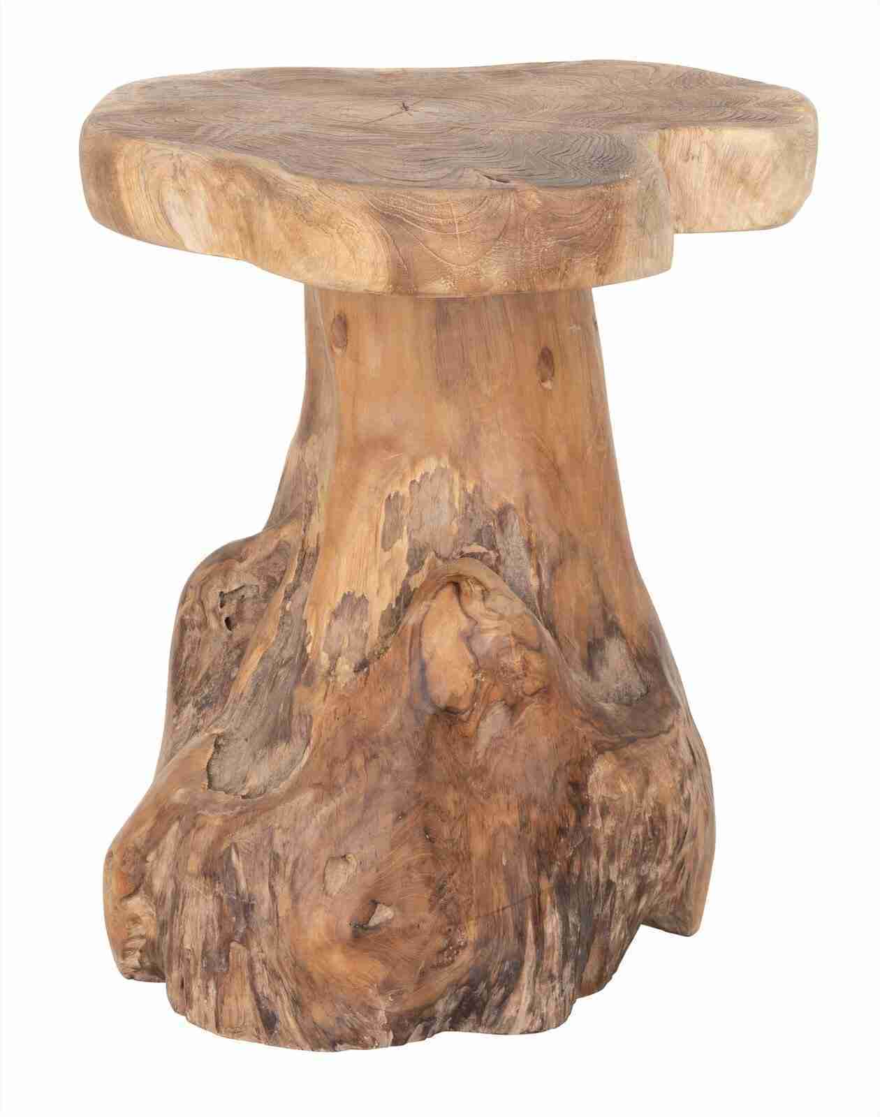 MUST Living Bijzettafel 'Mushroom' Teakhout, 40cm, kleur Naturel