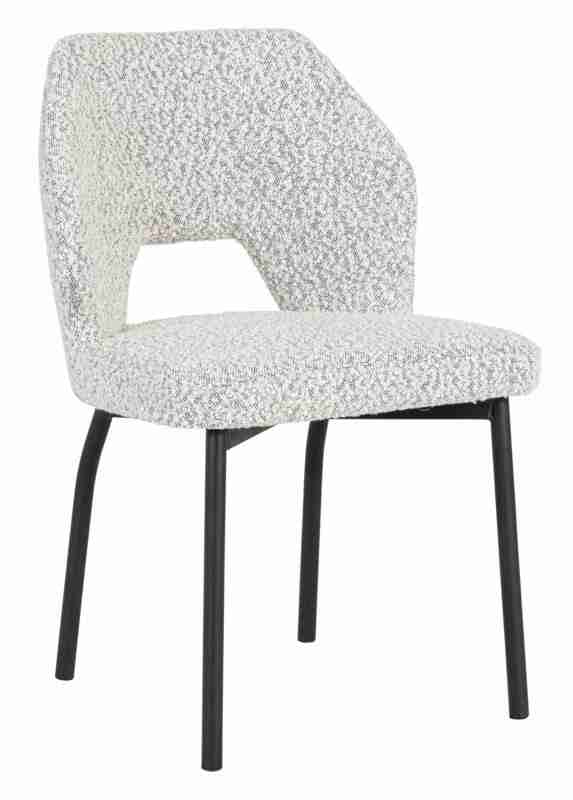 MUST Living Eetkamerstoel 'Bloom' Bouclé, kleur Lichtgrijs