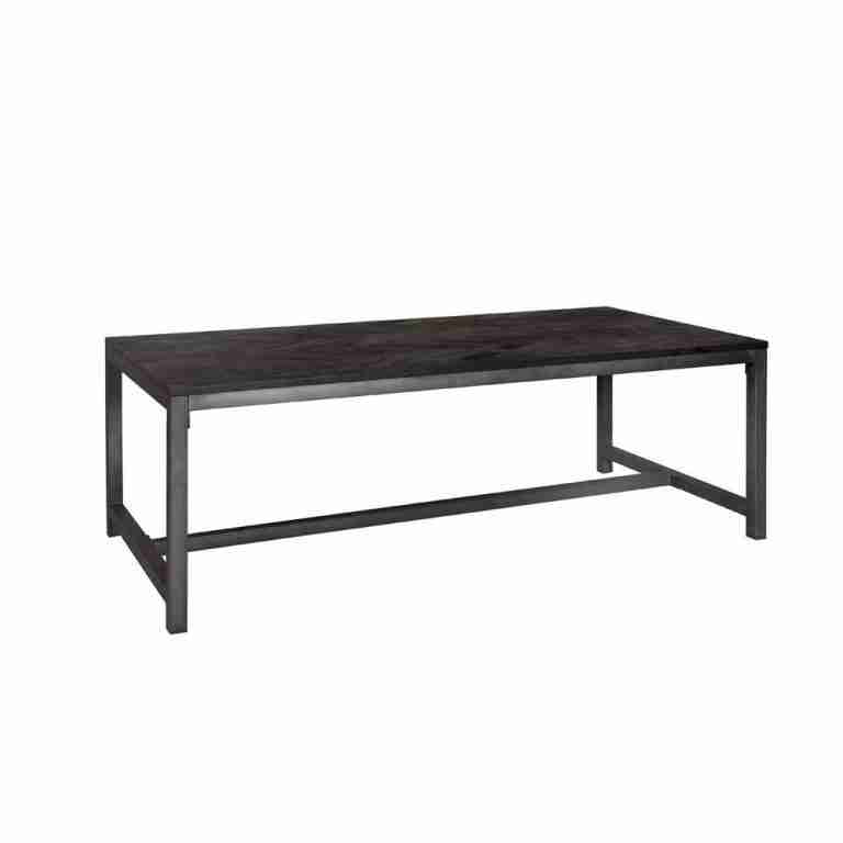 Tower Living Eettafel 'Ziano' Visgraat, 240 x 100cm, kleur zwart