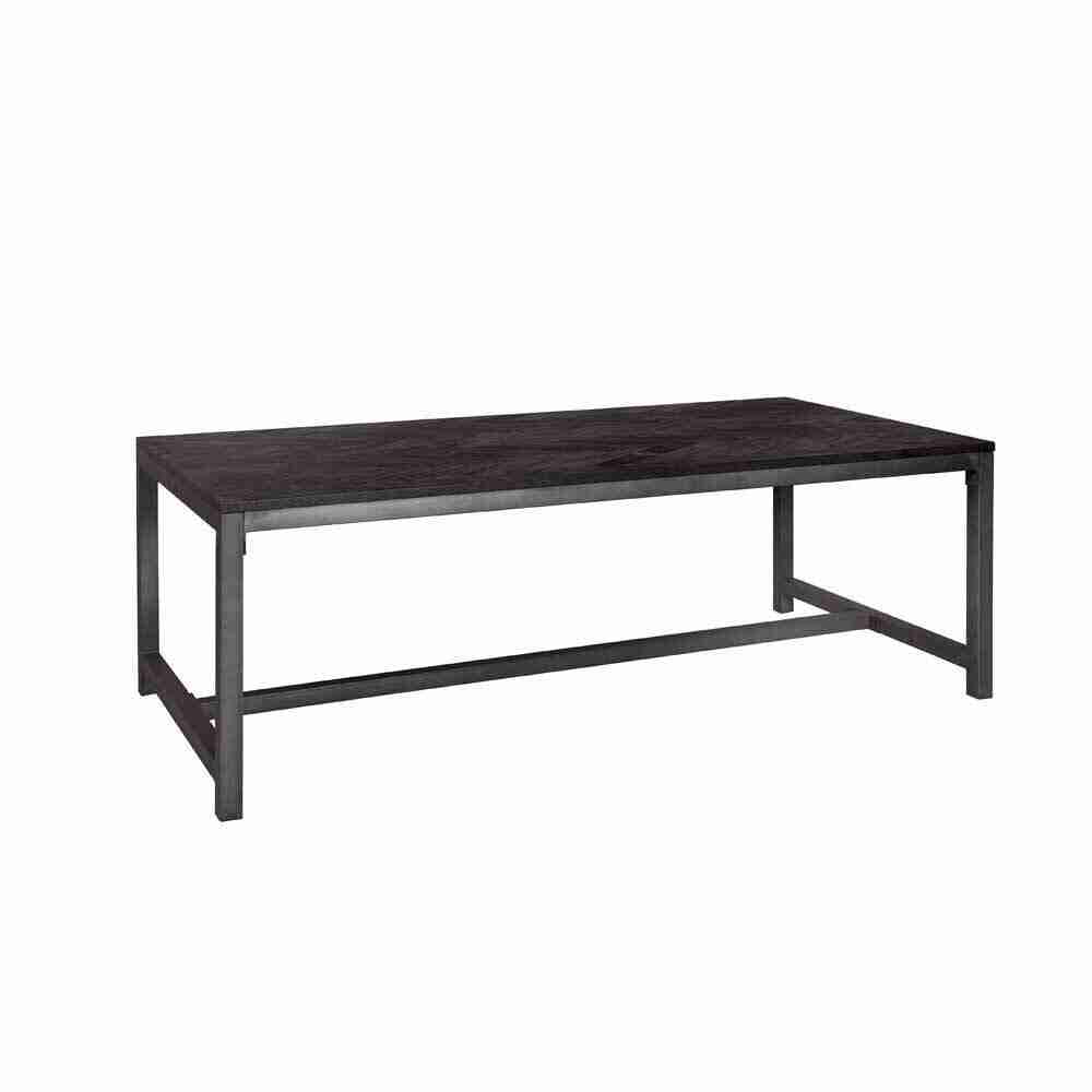 Tower Living Eettafel 'Ziano' Visgraat, 240 x 100cm, kleur zwart