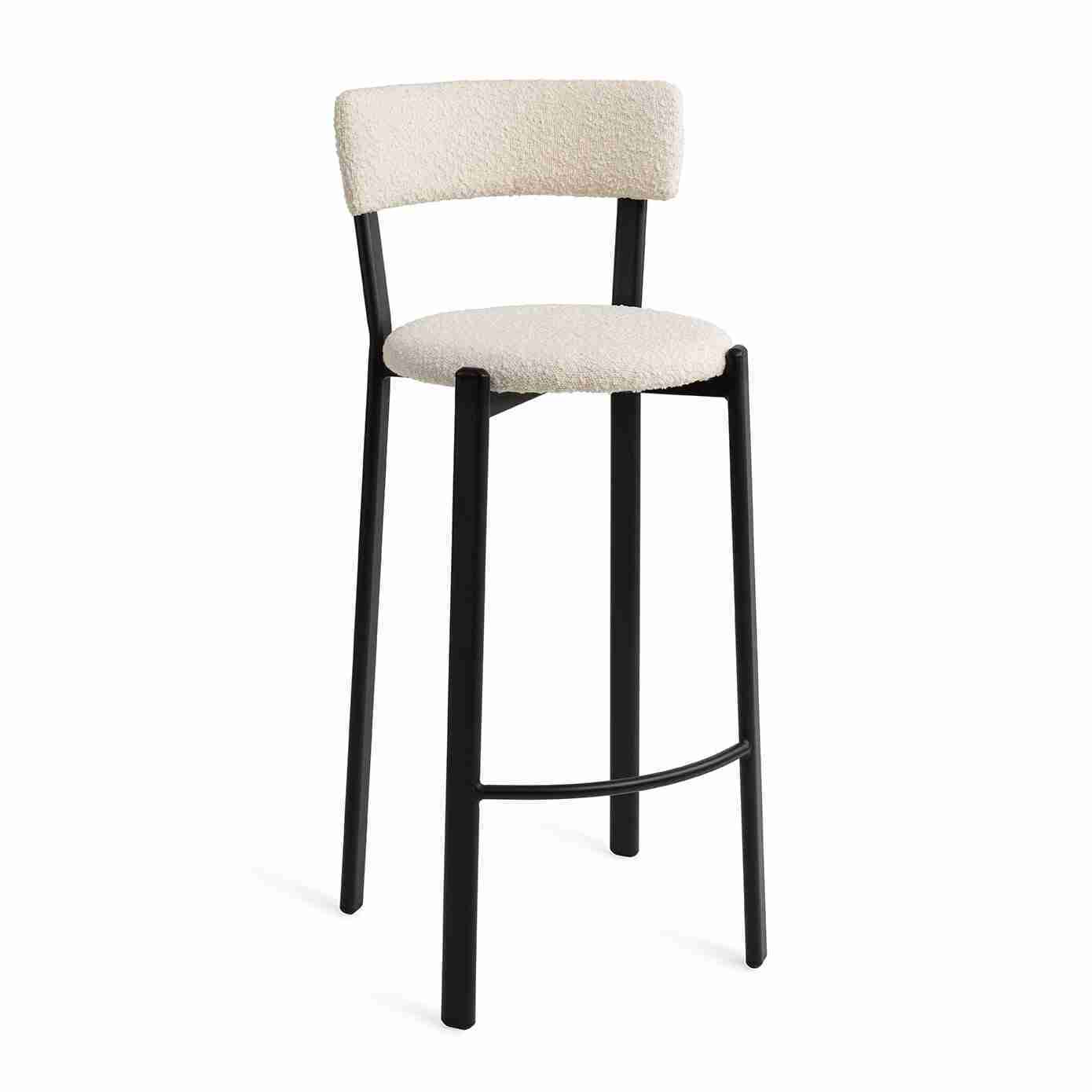 Jesper Home Barkruk 'Obu' Bouclé, kleur Icing on the Cake (zithoogte 75cm)