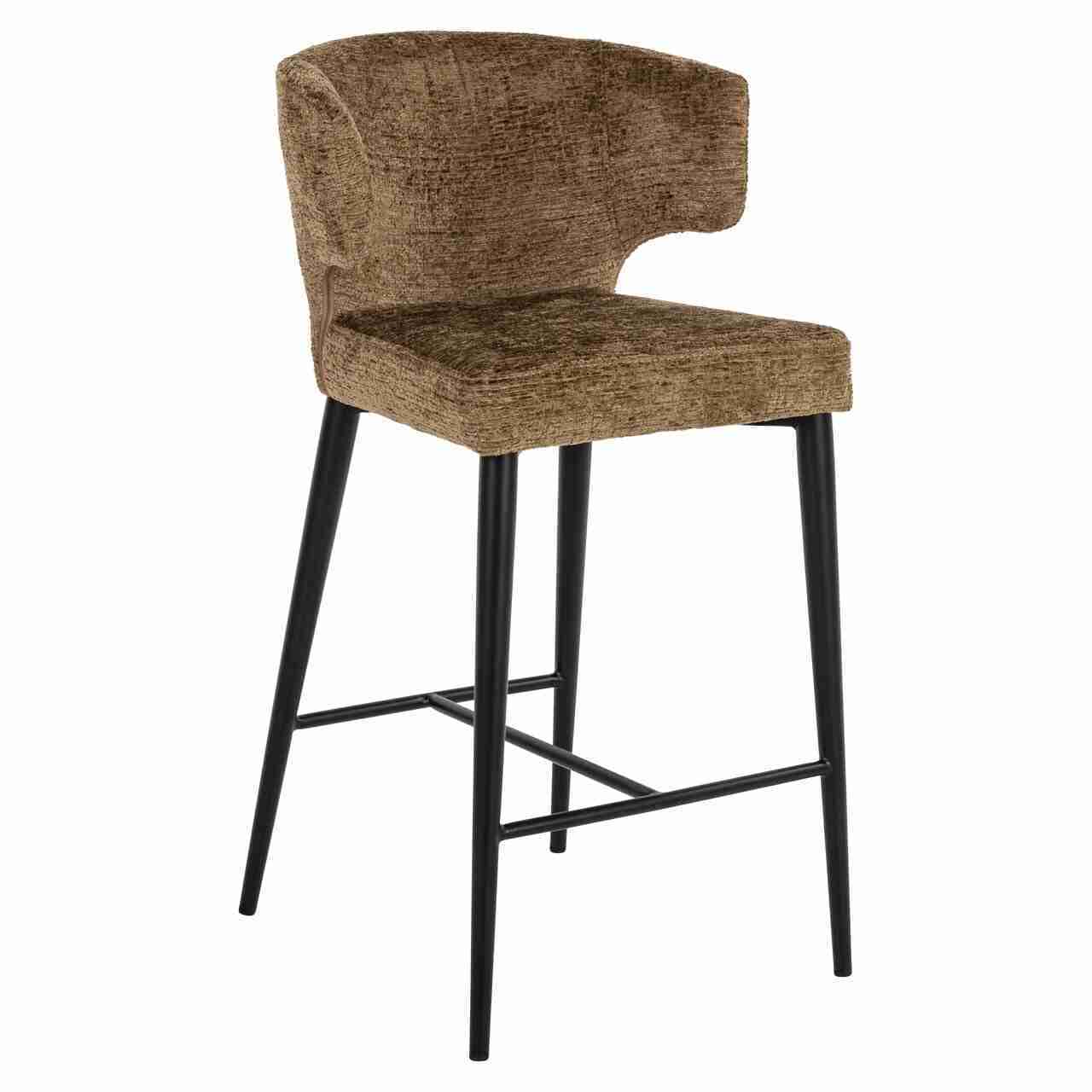 Richmond Barstoel 'Taylor' Fusion stof, kleur Brandy (zithoogte 67cm)