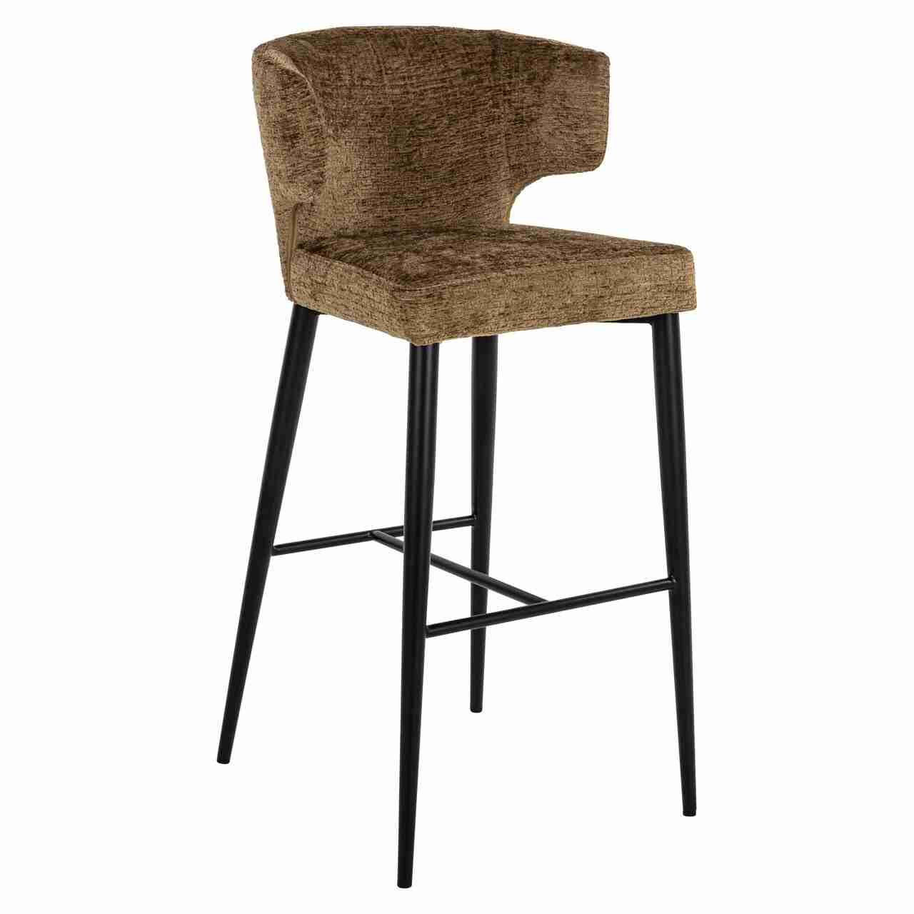 Richmond Barstoel 'Taylor' Fusion stof, kleur Brandy (zithoogte 77cm)