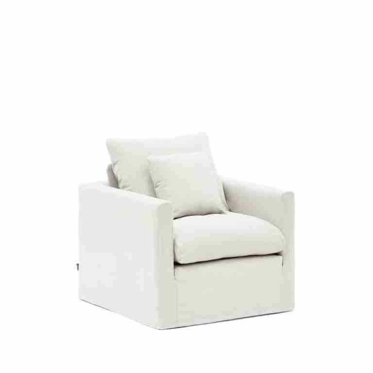 Kave Home Fauteuil 'Nora' kleur Ecru