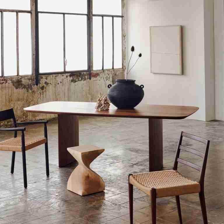 Kave Home Eettafel 'Litto' Deens ovaal, Walnoot, 200 x 100cm