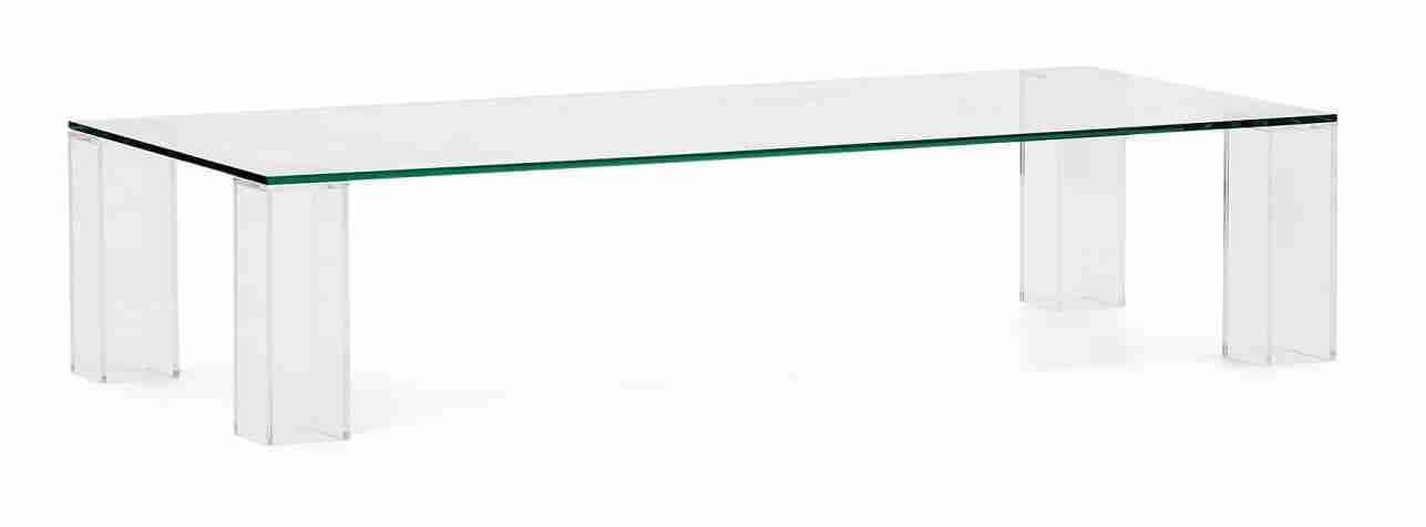 Kave Home Salontafel 'Adularia' Glas, 140 x 60cm, kleur Transparant