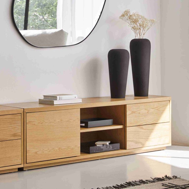 Kave Home TV-meubel 'Abilen' Eiken, 150cm, kleur Naturel