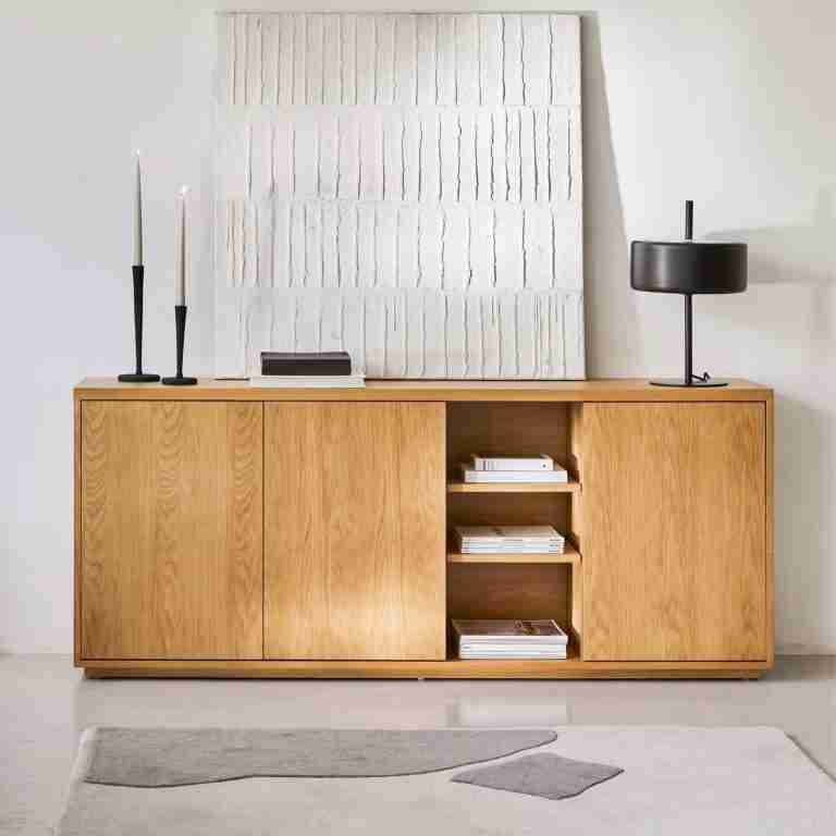 Kave Home Dressoir 'Abilen' Eiken, 180cm, kleur Naturel