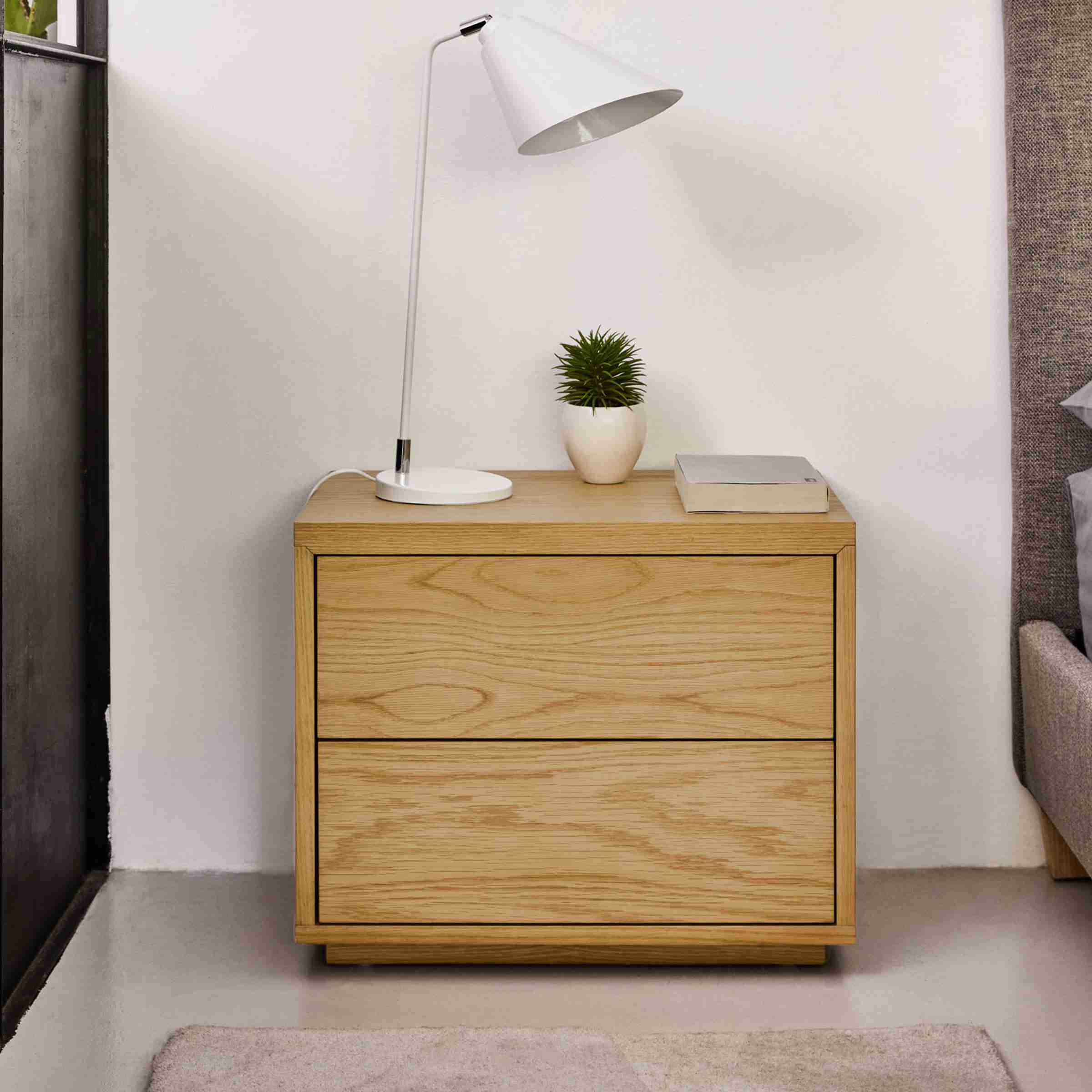 Kave Home Nachtkastje 'Abilen' Eiken, 53 x 44cm, kleur Naturel