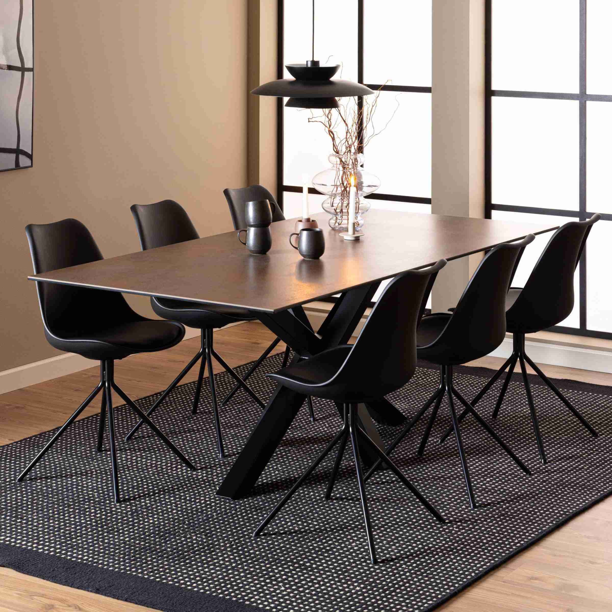 Bendt Eettafel 'Line' Keramiek, 200 x 100cm, kleur Bruin
