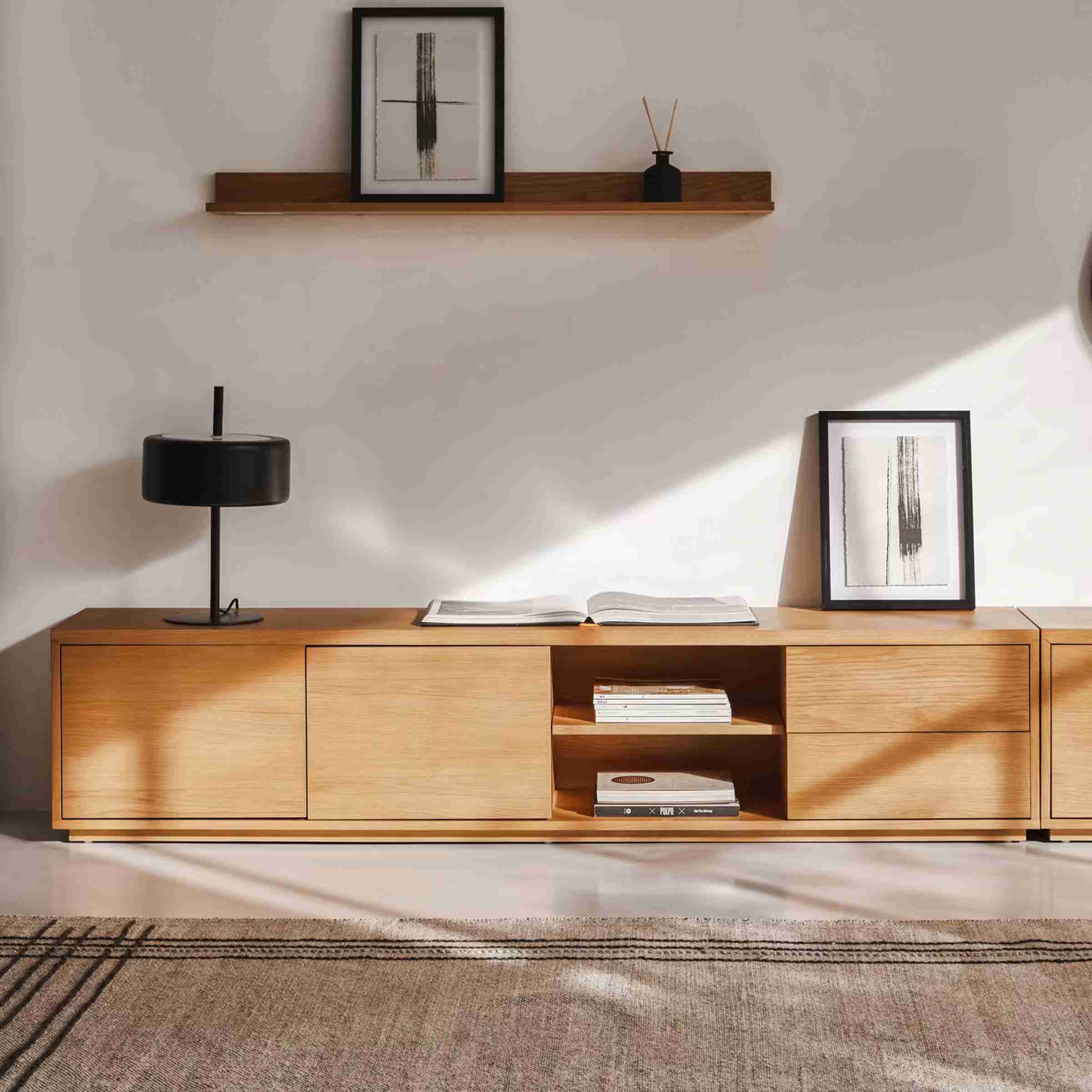 Kave Home TV-meubel 'Abilen' Eiken, 200cm, kleur Naturel