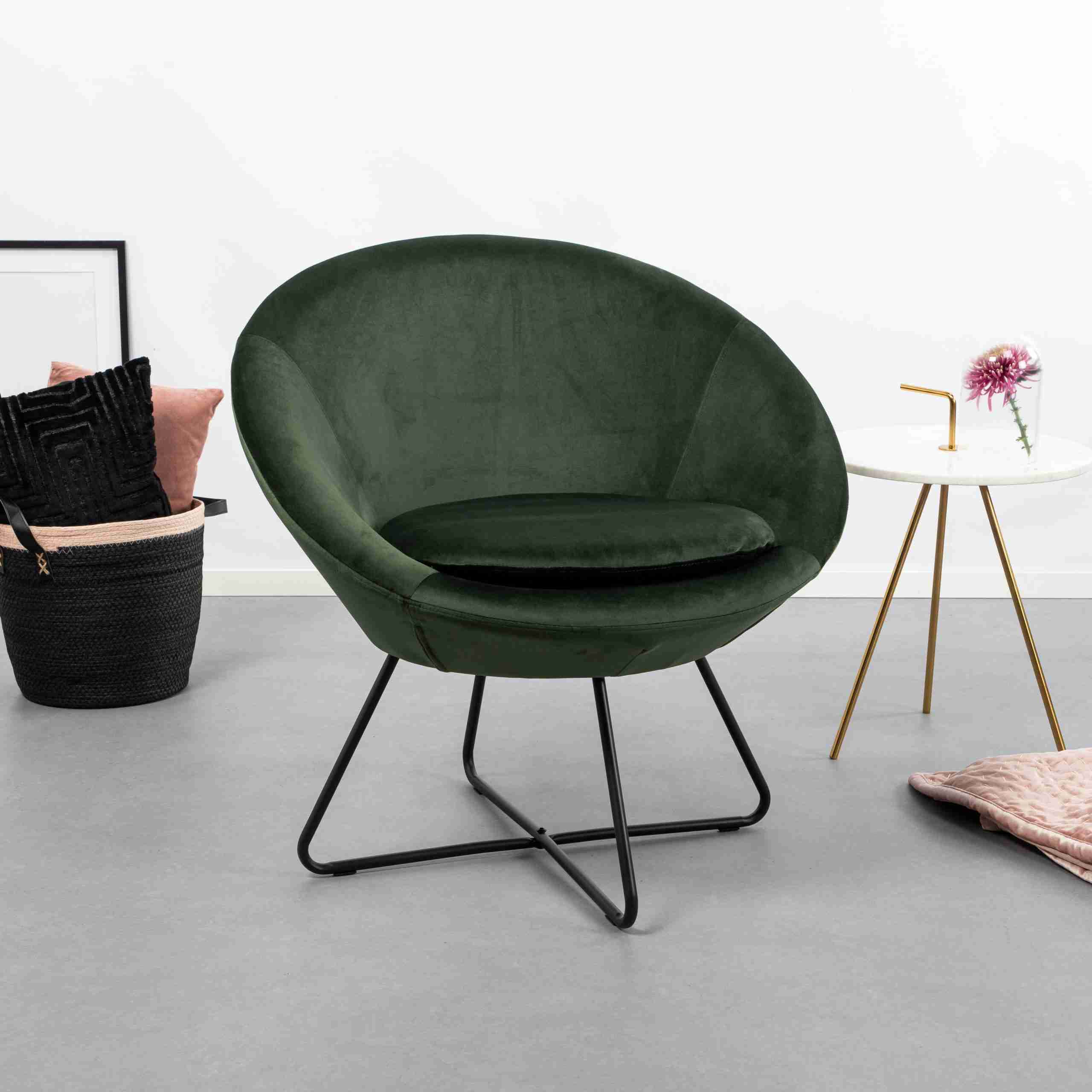 Sohome Fauteuil 'Vagn' Velvet, kleur Forest Green