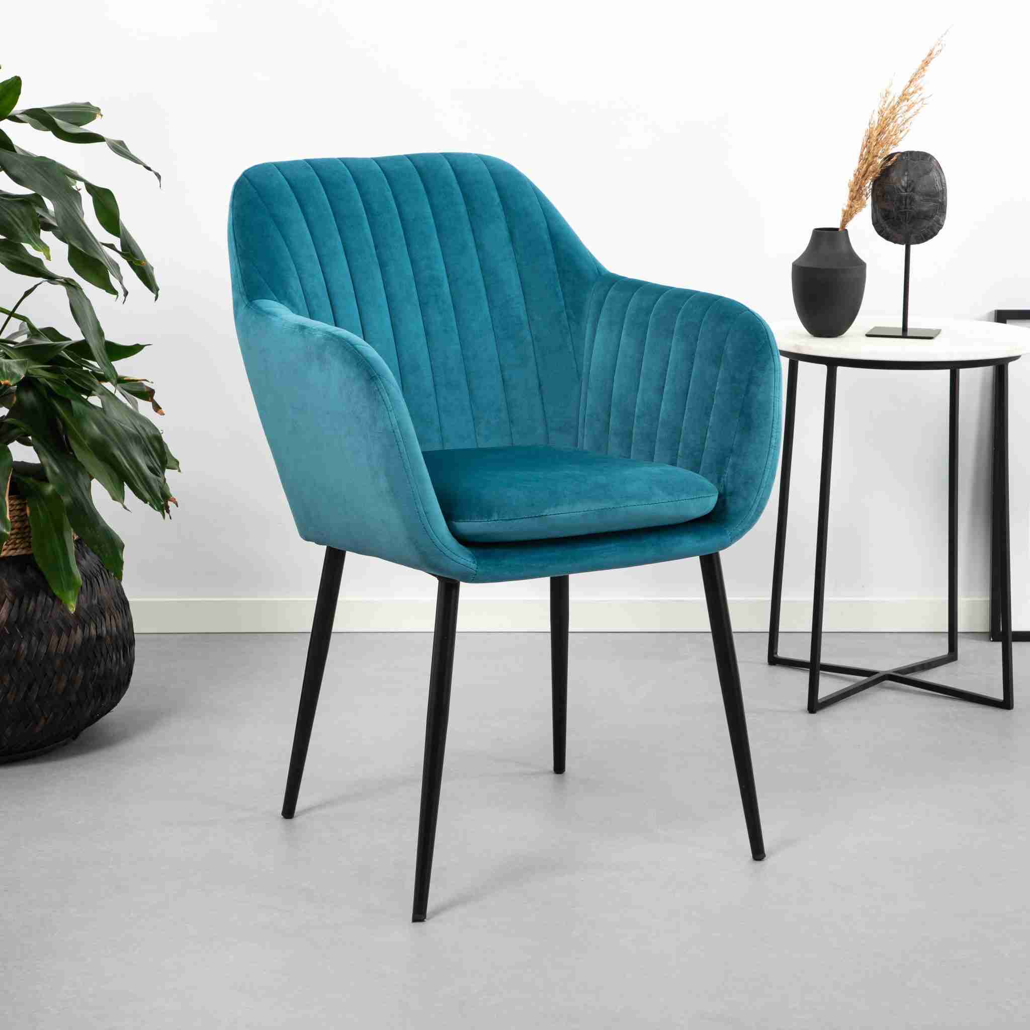 Sohome Eetkamerstoel 'Albin' Velvet, kleur Bottle Green