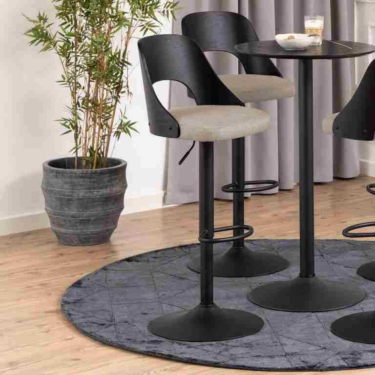 Bendt Draaibare Barkruk 'Vila' kleur Zand (zithoogte 62-84cm)