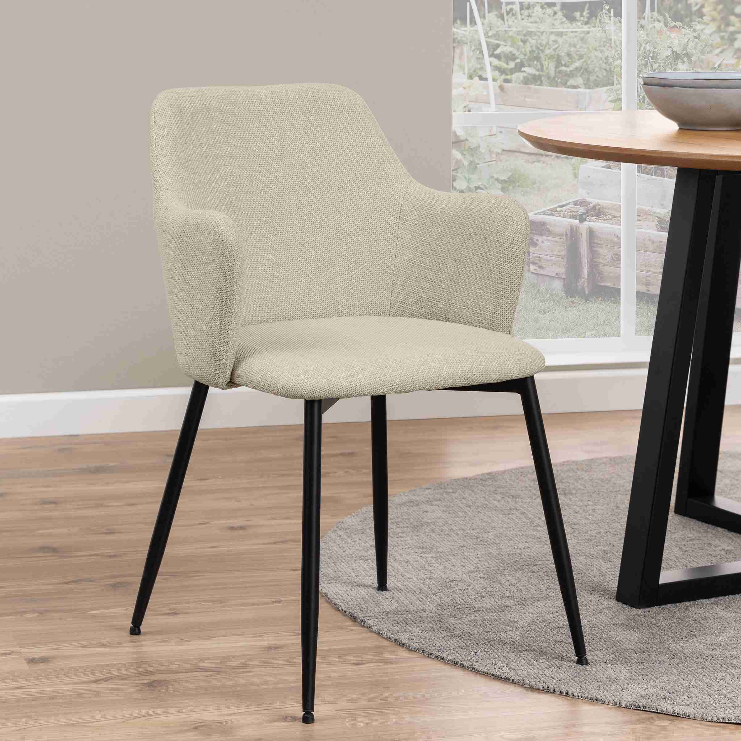 Bendt Eetkamerstoel 'Merete' Stof, kleur Beige