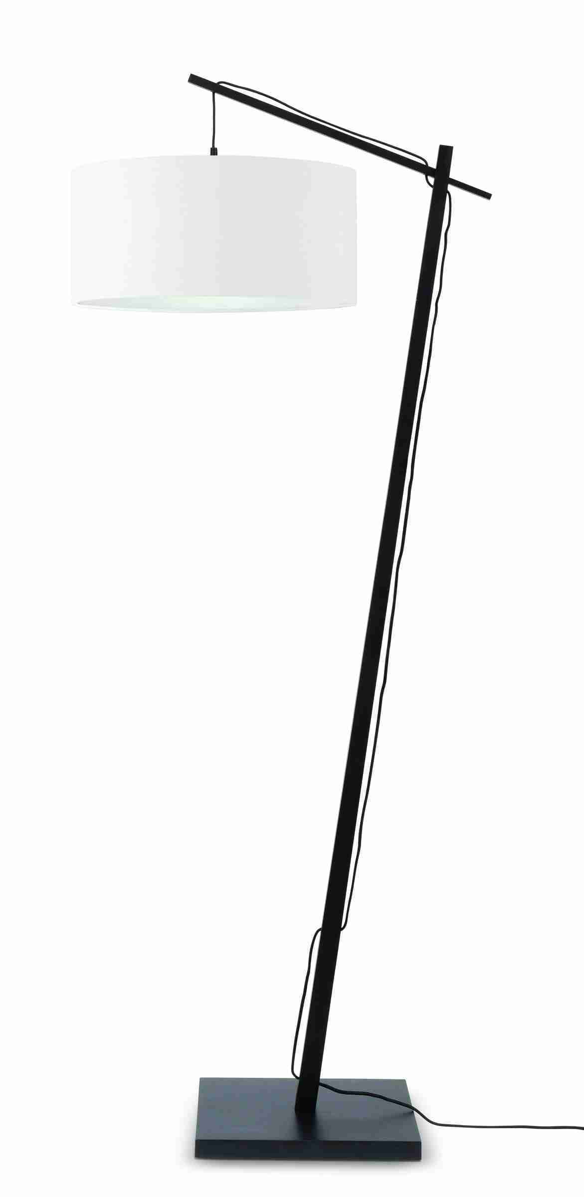 GOOD&MOJO Vloerlamp 'Andes' Bamboe en Eco linnen, 176cm, kleur Wit