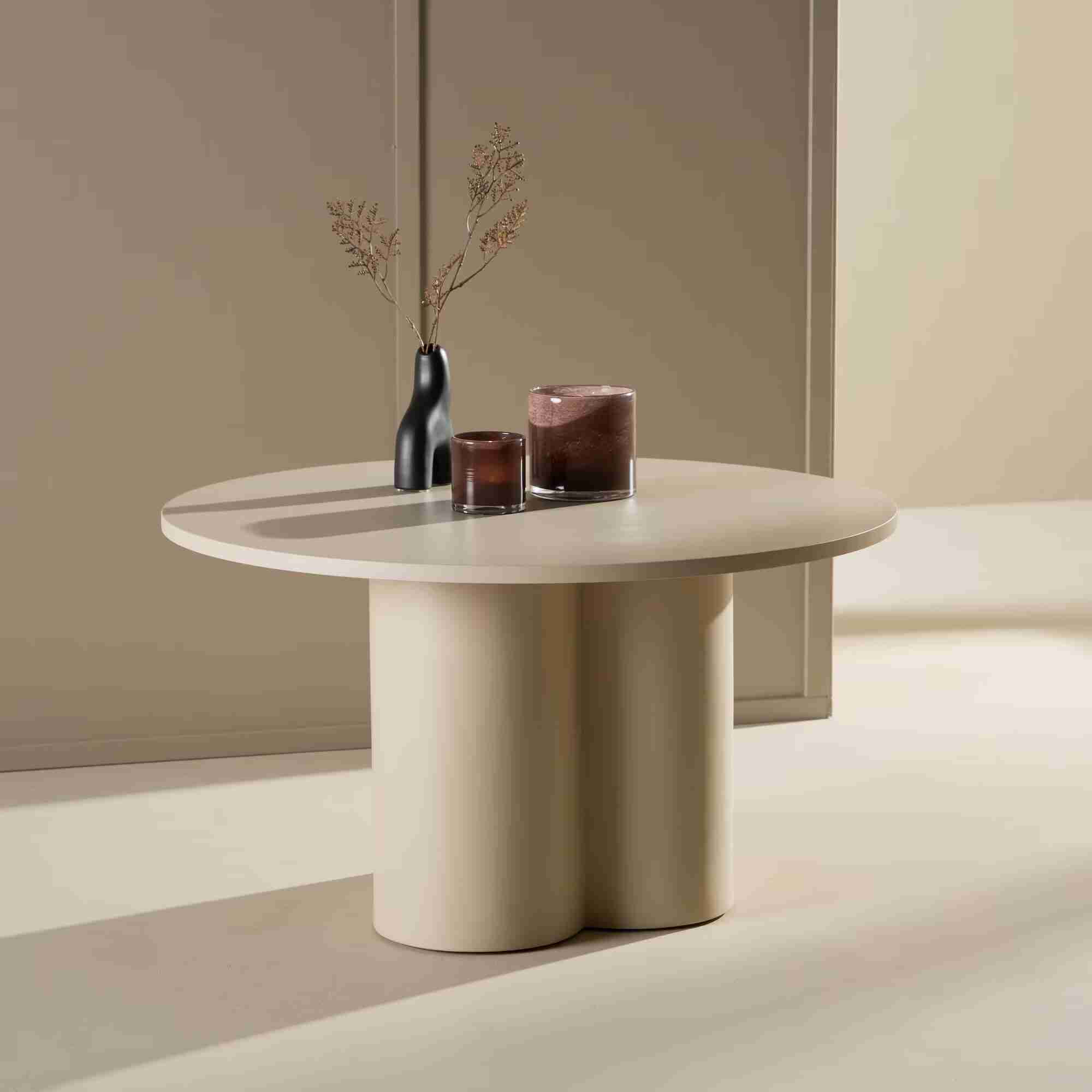 Nohr Ronde Salontafel 'Anh' 80cm, kleur Beige