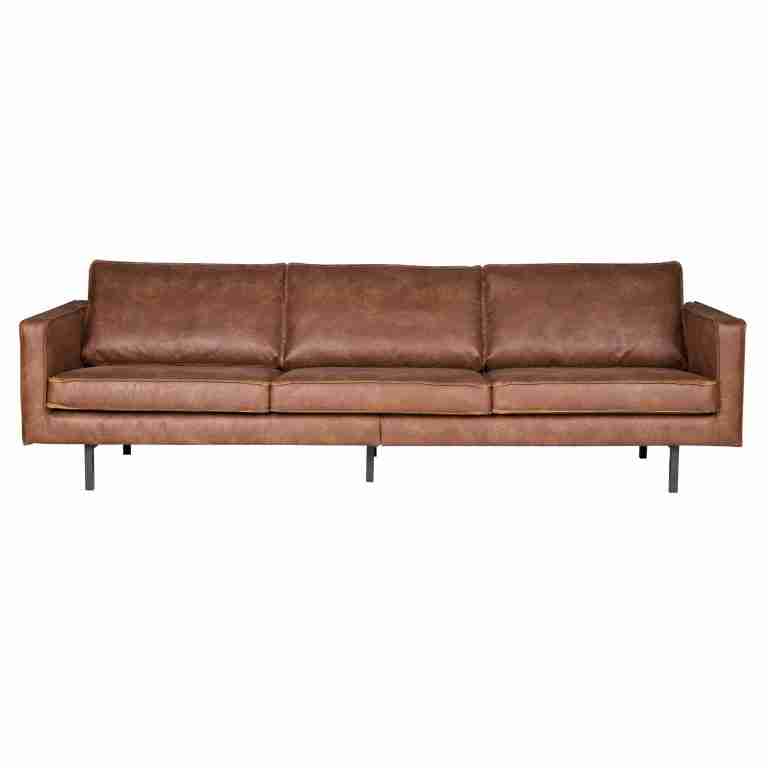 WOOOD Bank 'Rodeo' 3-zits, kleur cognac