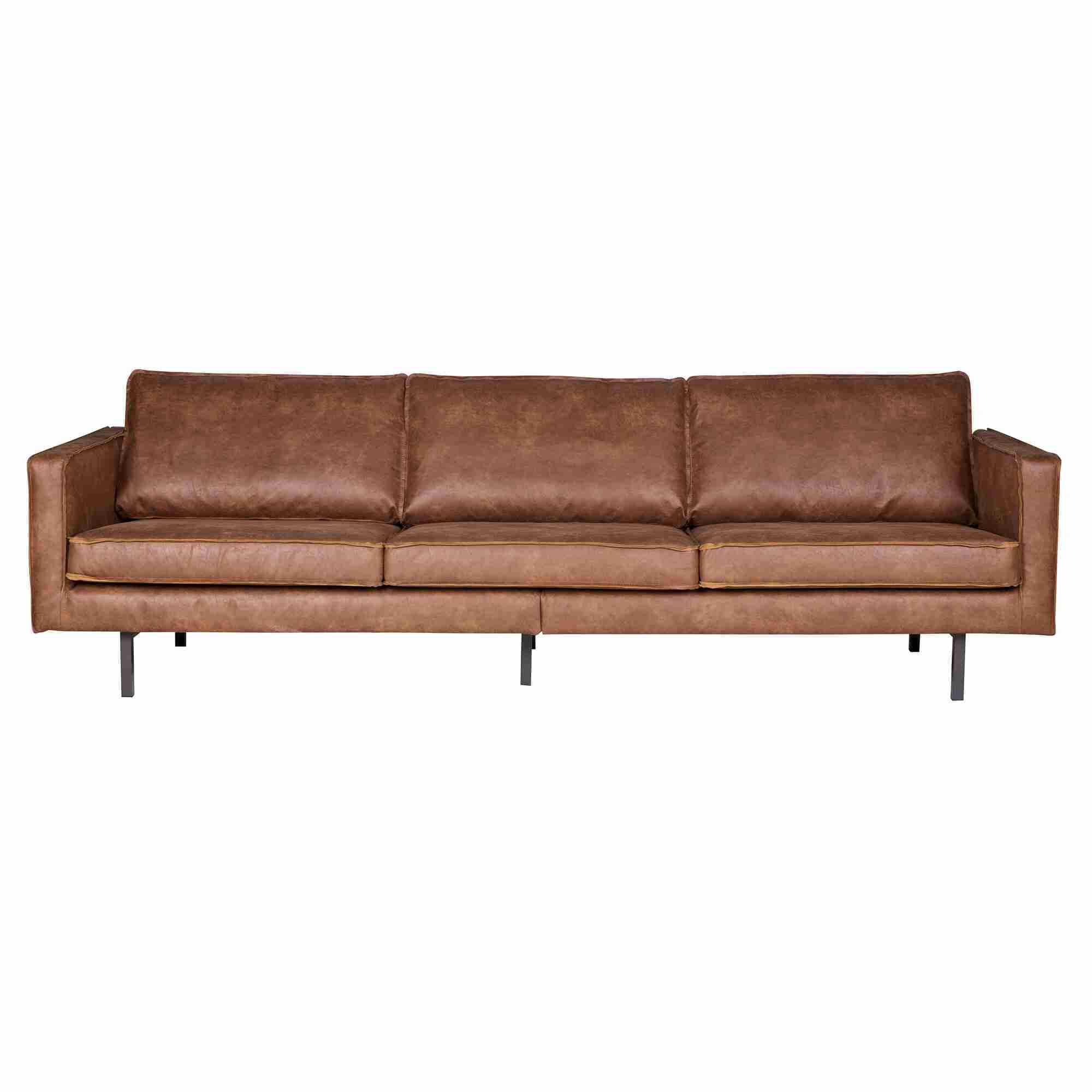WOOOD Bank 'Rodeo' 3-zits, kleur cognac
