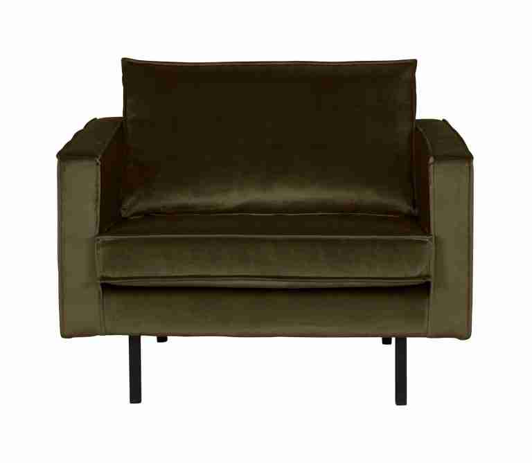 WOOOD Fauteuil 'Rodeo' Velvet, kleur Groen