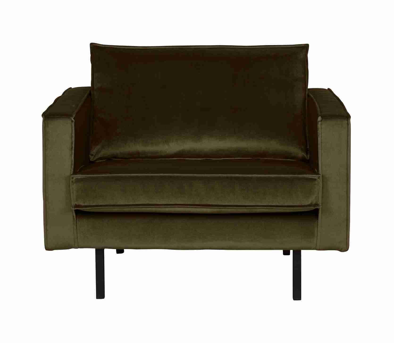 WOOOD Fauteuil 'Rodeo' Velvet, kleur Groen