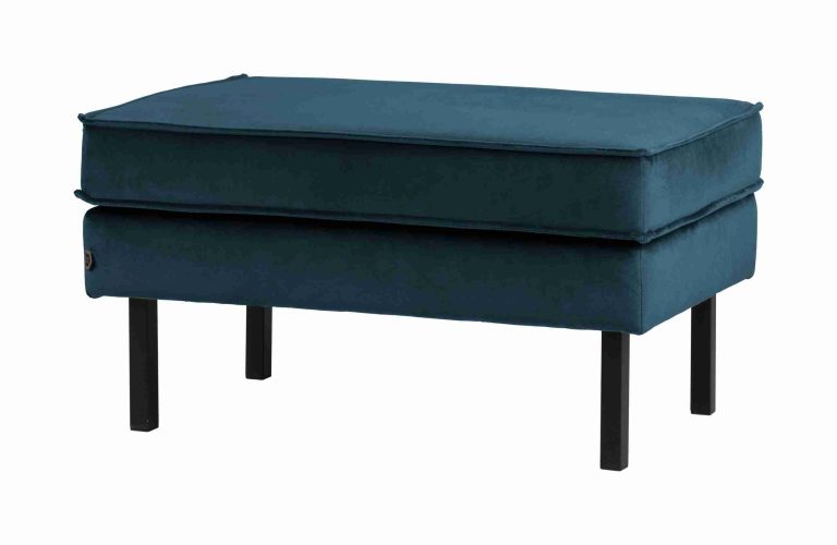 WOOOD Hocker 'Rodeo' Velvet, kleur Blauw