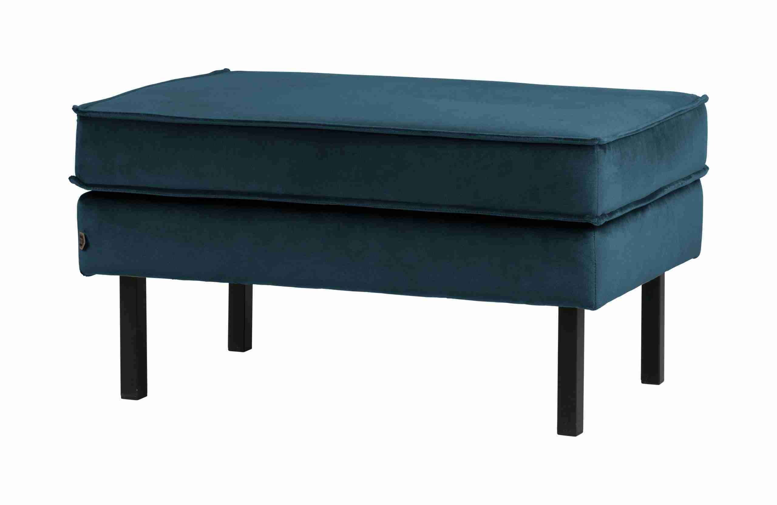 WOOOD Hocker 'Rodeo' Velvet, kleur Blauw