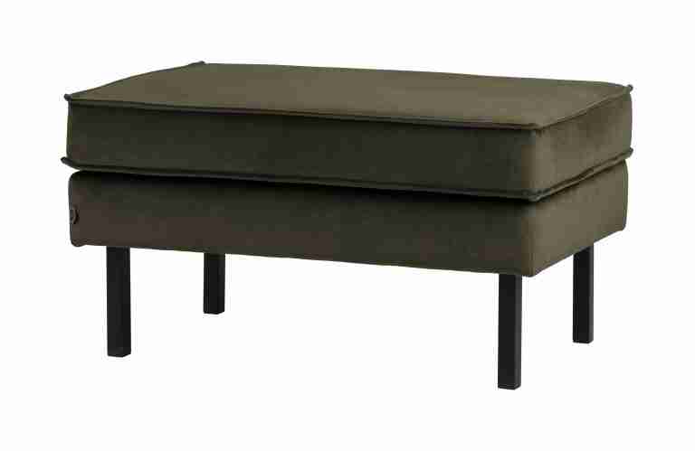 WOOOD Hocker 'Rodeo' Velvet, kleur Donkergroen