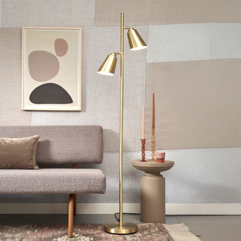 its about RoMi Vloerlamp 'Bremen' 2-lamps, kleur Goud