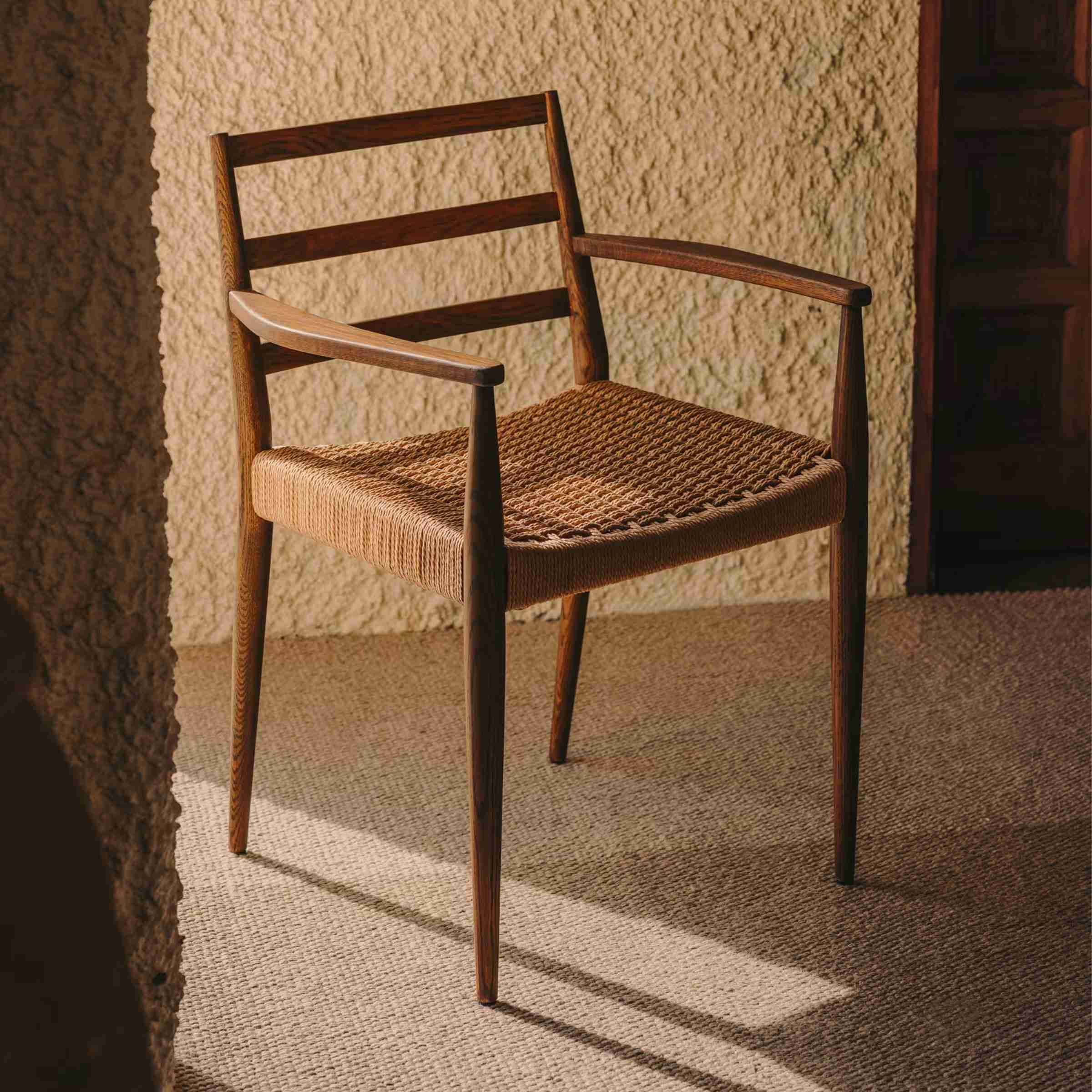 Kave Home Eetkamerstoel 'Analy' Eiken, kleur Walnoot