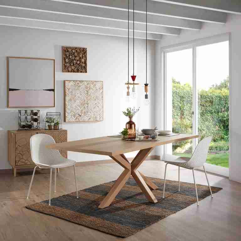 Kave Home Eettafel 'Argo' Eikenlook, 180 x 100cm, kleur Naturel