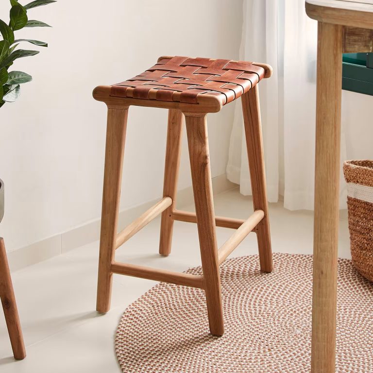 Kave Home Barkruk 'Calixta' kleur Bruin (zithoogte 67cm)