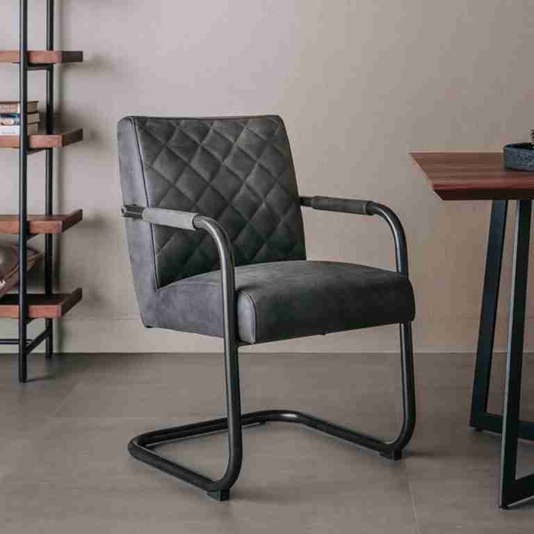 Tower Living Eetkamerstoel 'Civo' PU, kleur Antraciet