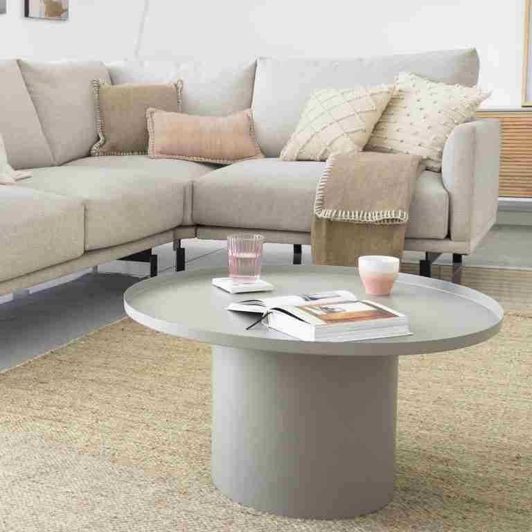 Kave Home Ronde Salontafel 'Fleksa' 72cm, kleur Grijs