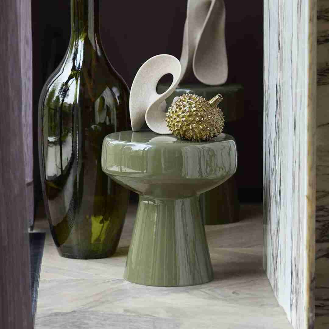 Light & Living Bijzettafel 'Dakwa' 38cm, kleur Olijfgroen
