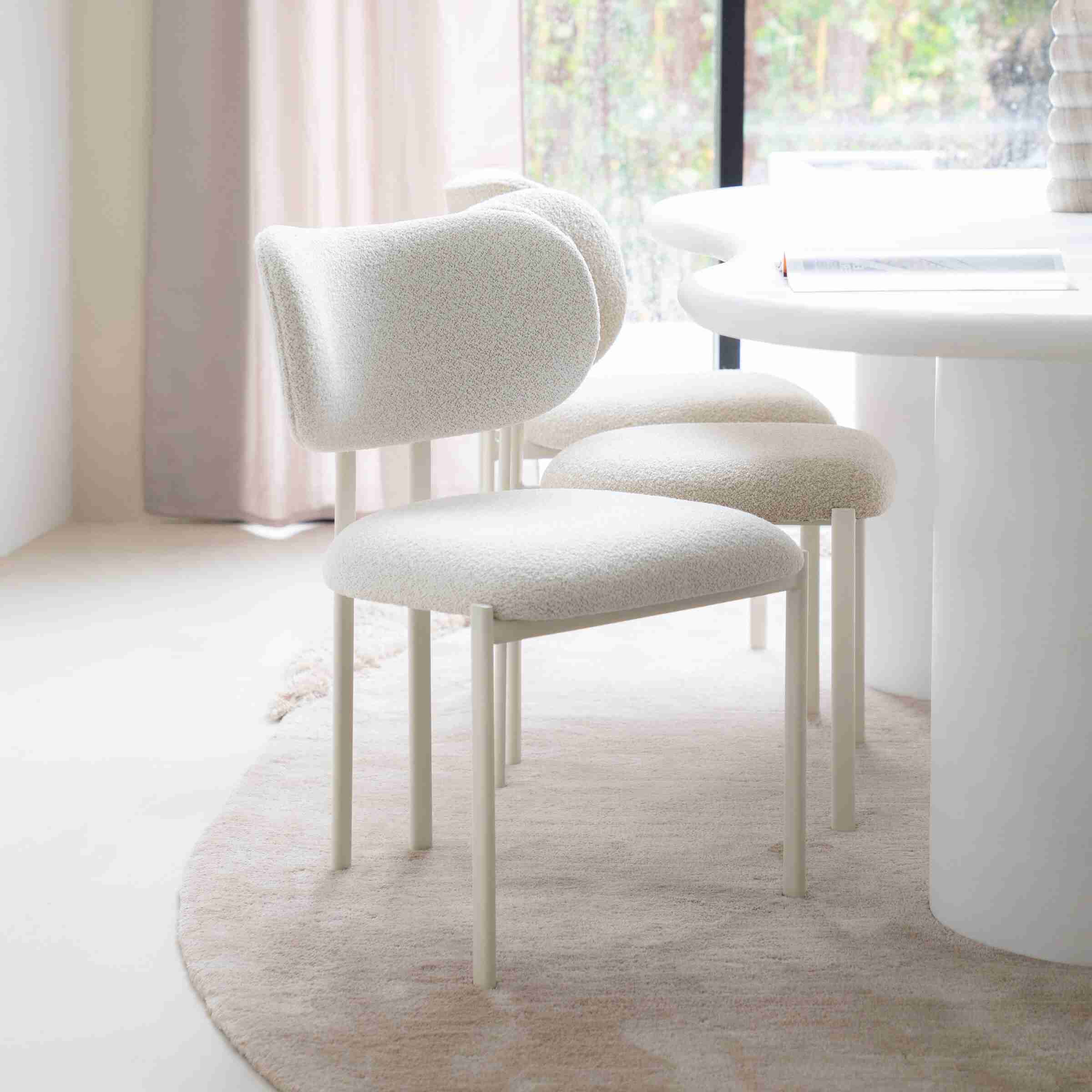 By-Boo Eetkamerstoel 'Daybreak' Bouclé, kleur Beige